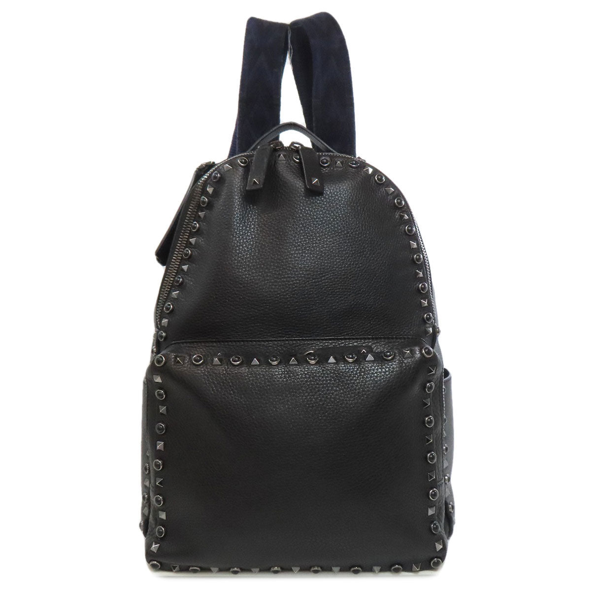 VALENTINO Noir Studs Backpack Â· Daypack Leather Ladies [Used]