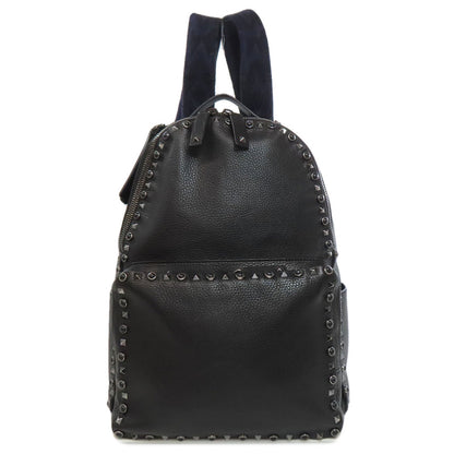 VALENTINO Noir Studs Backpack Â· Daypack Leather Ladies [Used]