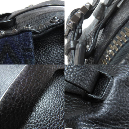 VALENTINO Noir Studs Backpack Â· Daypack Leather Ladies [Used]