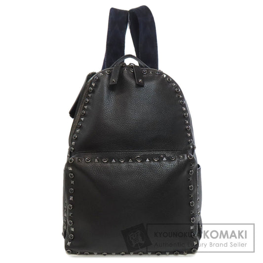 VALENTINO Noir Studs Backpack Â· Daypack Leather Ladies [Used]