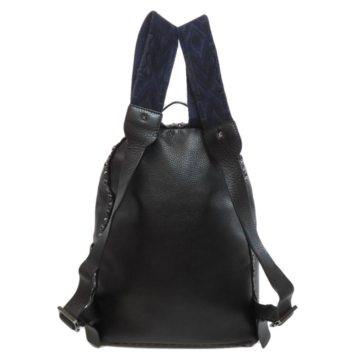 VALENTINO Noir Studs Backpack Â· Daypack Leather Ladies [Used]