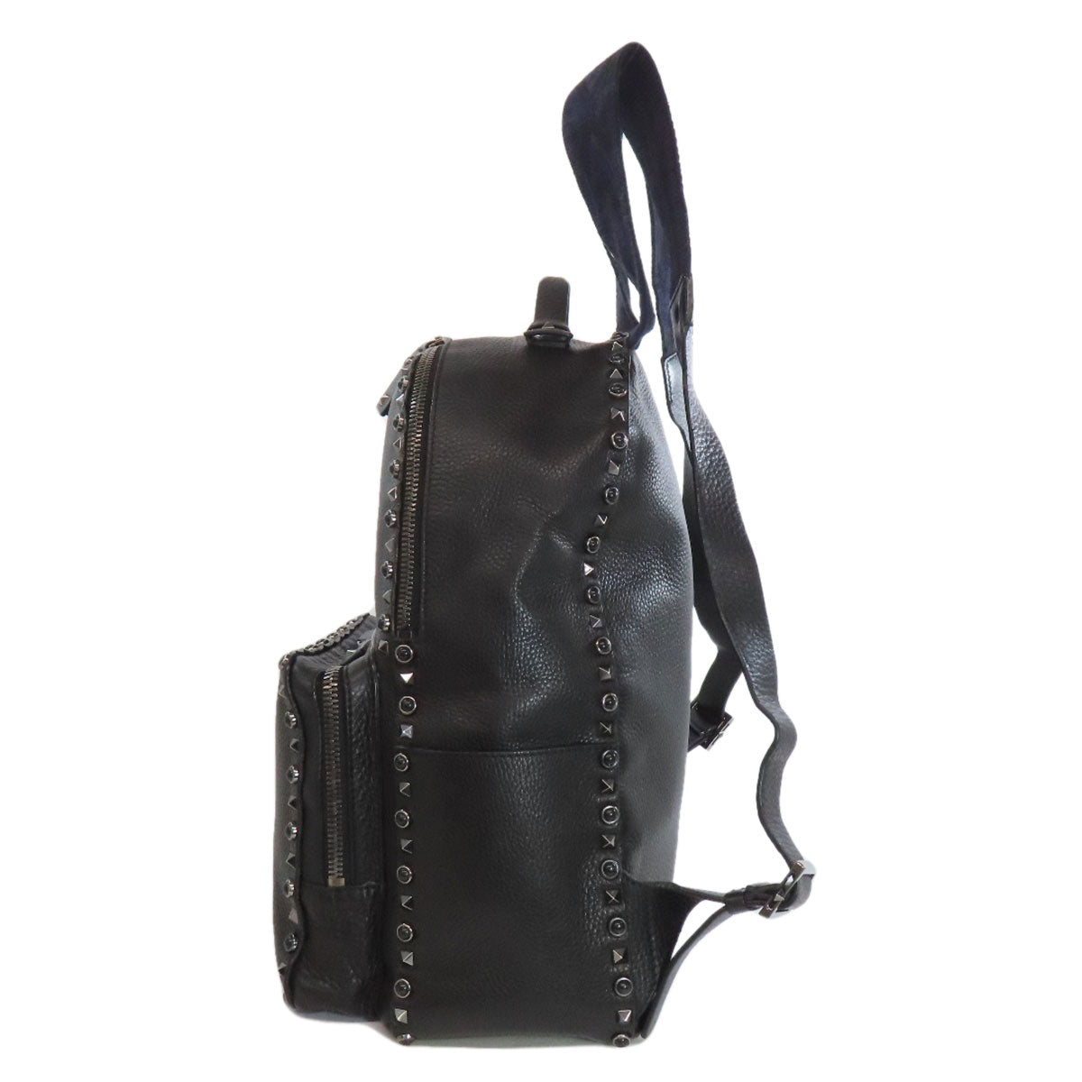 VALENTINO Noir Studs Backpack Â· Daypack Leather Ladies [Used]