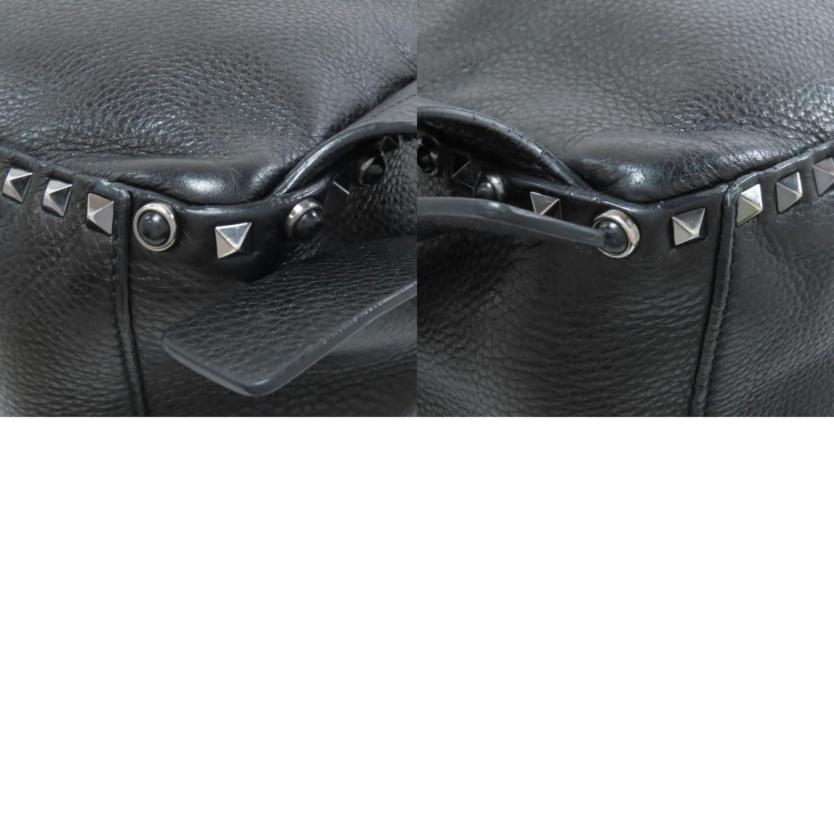 VALENTINO Noir Studs Backpack Â· Daypack Leather Ladies [Used]