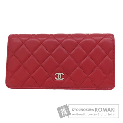 CHANEL Matelasse COCO Mark SilverHardware Long wallet (with coin pocket) Lambskin Ladies [Used]