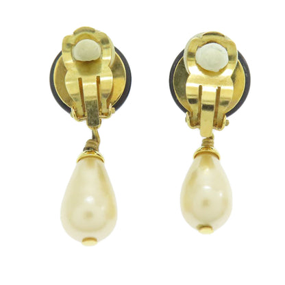 CHANEL COCO Mark Fake Pearl Earring Plastic Gold PlatedLadies [Used]
