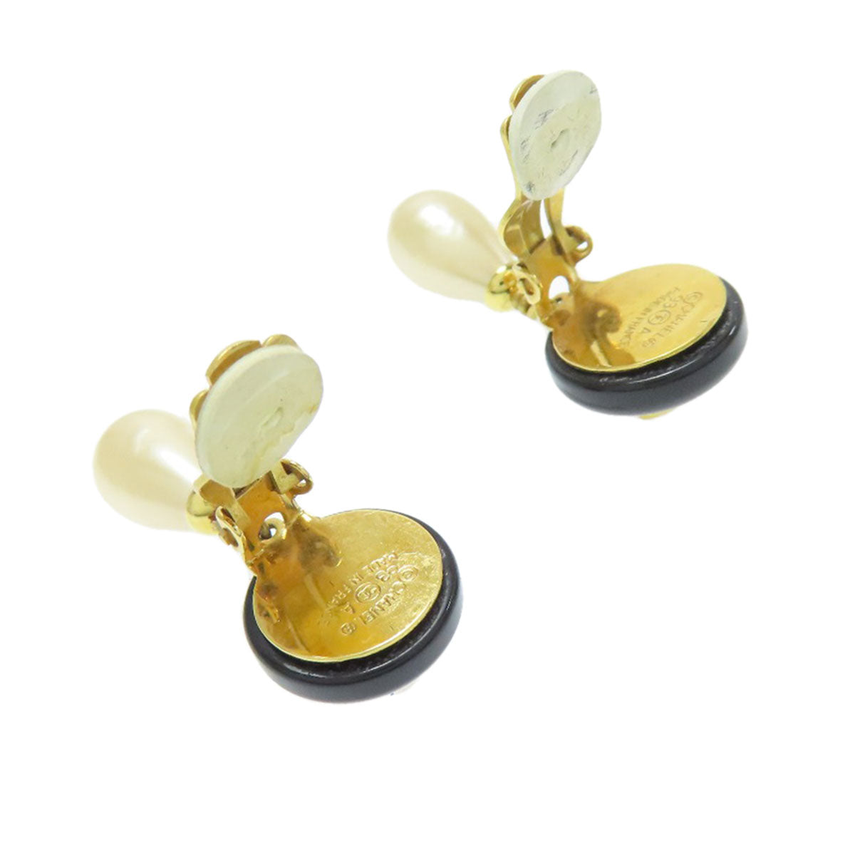 CHANEL COCO Mark Fake Pearl Earring Plastic Gold PlatedLadies [Used]