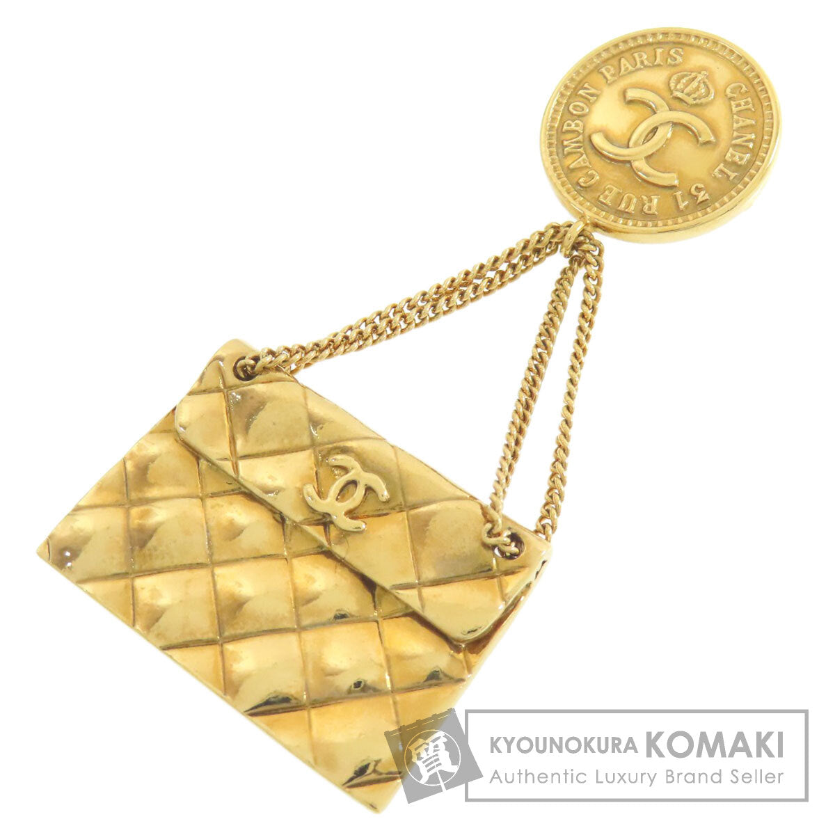 CHANEL Matelasse bag motif Brooch Metal Ladies [Used]