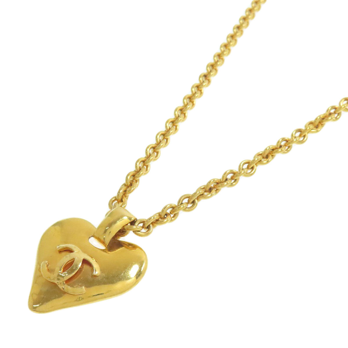 CHANEL Heart COCO Mark Necklace Metal Ladies [Used]