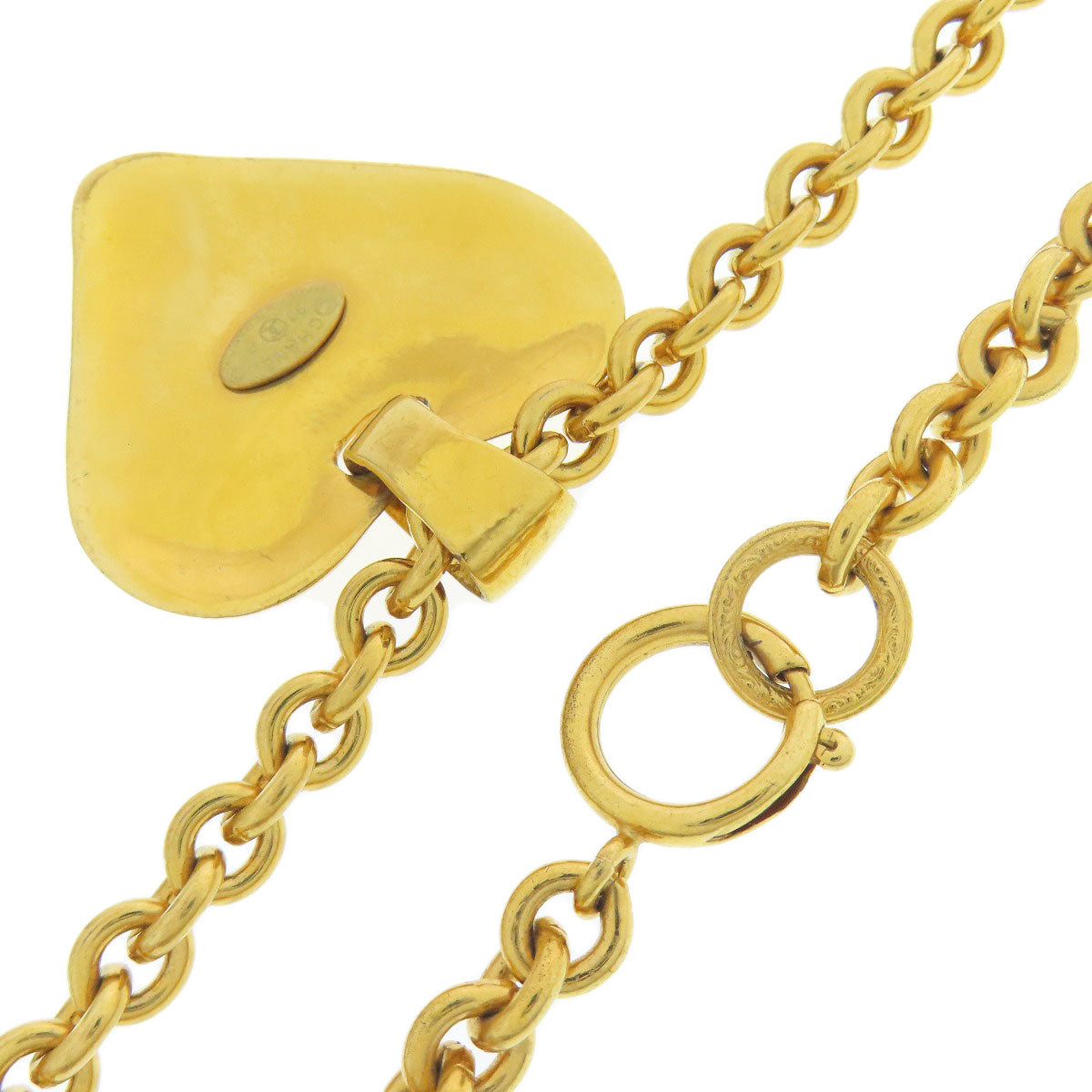 CHANEL Heart COCO Mark Necklace Metal Ladies [Used]