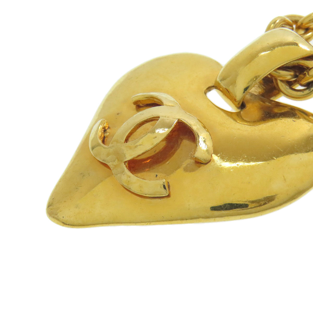 CHANEL Heart COCO Mark Necklace Metal Ladies [Used]