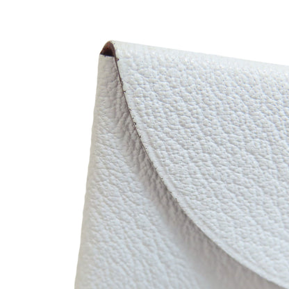 HERMES Calvi Blue Brume Silver Hardware Card Case Chevre Ladies [Used]