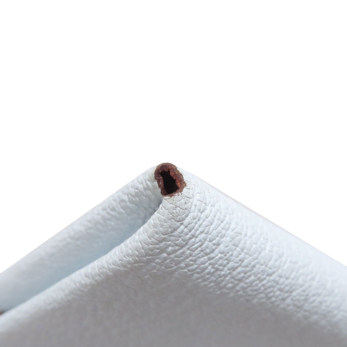 HERMES Calvi Blue Brume Silver Hardware Card Case Chevre Ladies [Used]