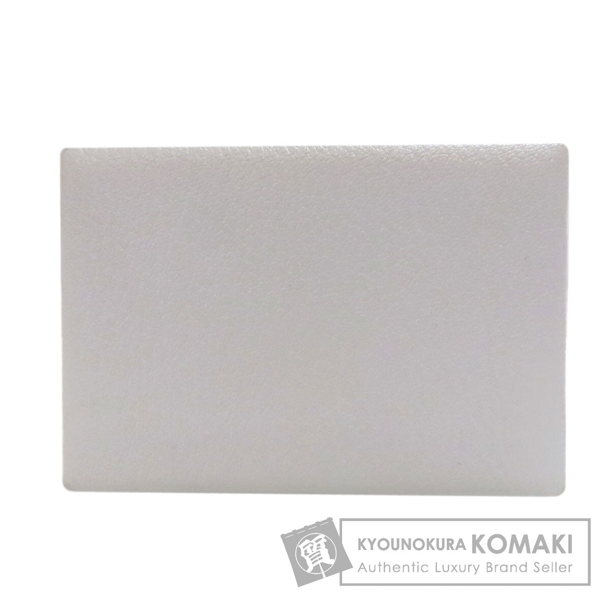 HERMES Calvi Blue Brume Silver Hardware Card Case Chevre Ladies [Used]