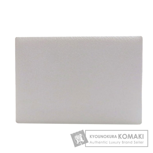 HERMES Calvi Blue Brume Silver Hardware Card Case Chevre Ladies [Used]