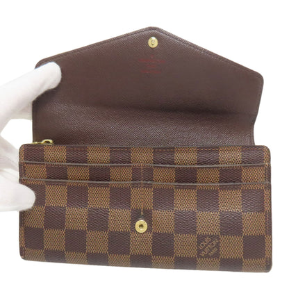 LOUIS VUITTON N63209 Portefeiulle Â· Sarah Long wallet (with coin pocket) Damier canvas Ladies [Used]