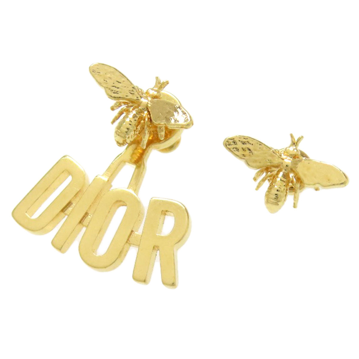 CHRISTIAN DIOR Bee motif logo earring Metal Ladies [Used]