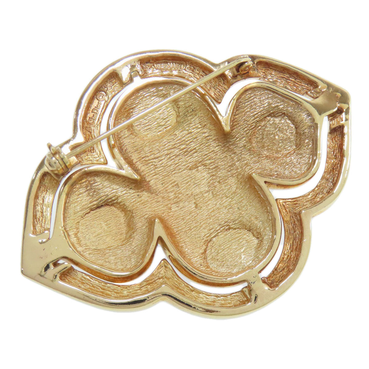 CHRISTIAN DIOR Rhinestone Brooch Metal Ladies [Used]
