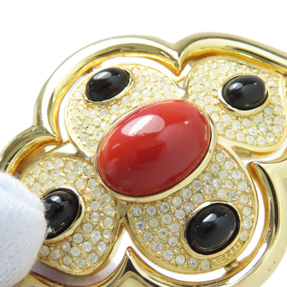 CHRISTIAN DIOR Rhinestone Brooch Metal Ladies [Used]
