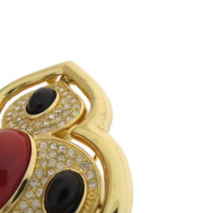 CHRISTIAN DIOR Rhinestone Brooch Metal Ladies [Used]