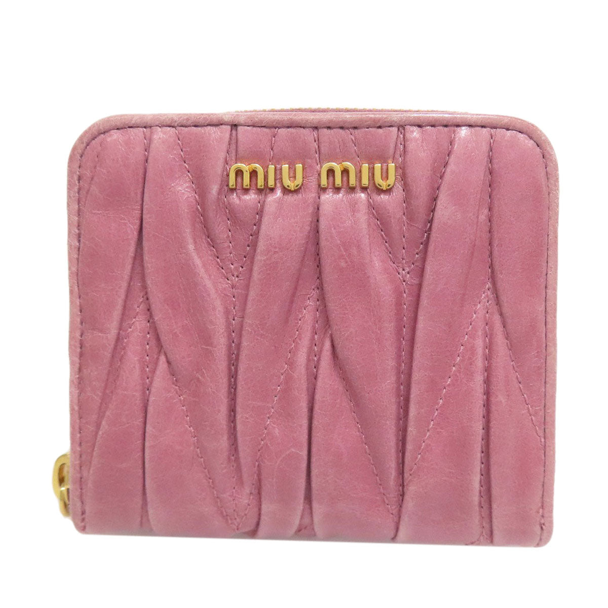MIUMIU Materasse Bifold Wallet with Coin Pocket Leather Ladies [Used]