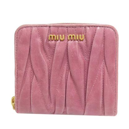 MIUMIU Materasse Bifold Wallet with Coin Pocket Leather Ladies [Used]