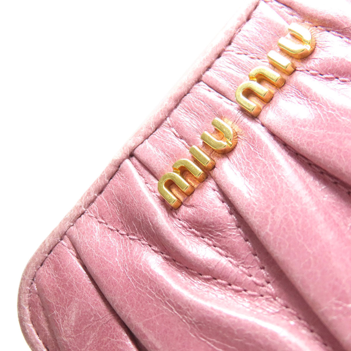 MIUMIU Materasse Bifold Wallet with Coin Pocket Leather Ladies [Used]