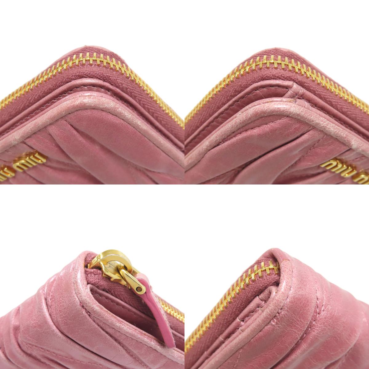 MIUMIU Materasse Bifold Wallet with Coin Pocket Leather Ladies [Used]