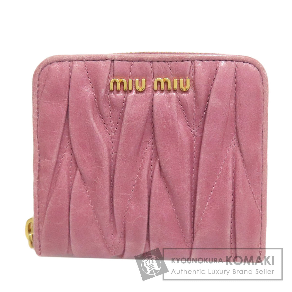 MIUMIU Materasse Bifold Wallet with Coin Pocket Leather Ladies [Used]