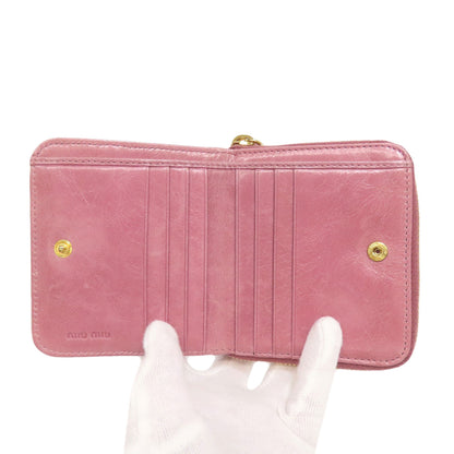 MIUMIU Materasse Bifold Wallet with Coin Pocket Leather Ladies [Used]