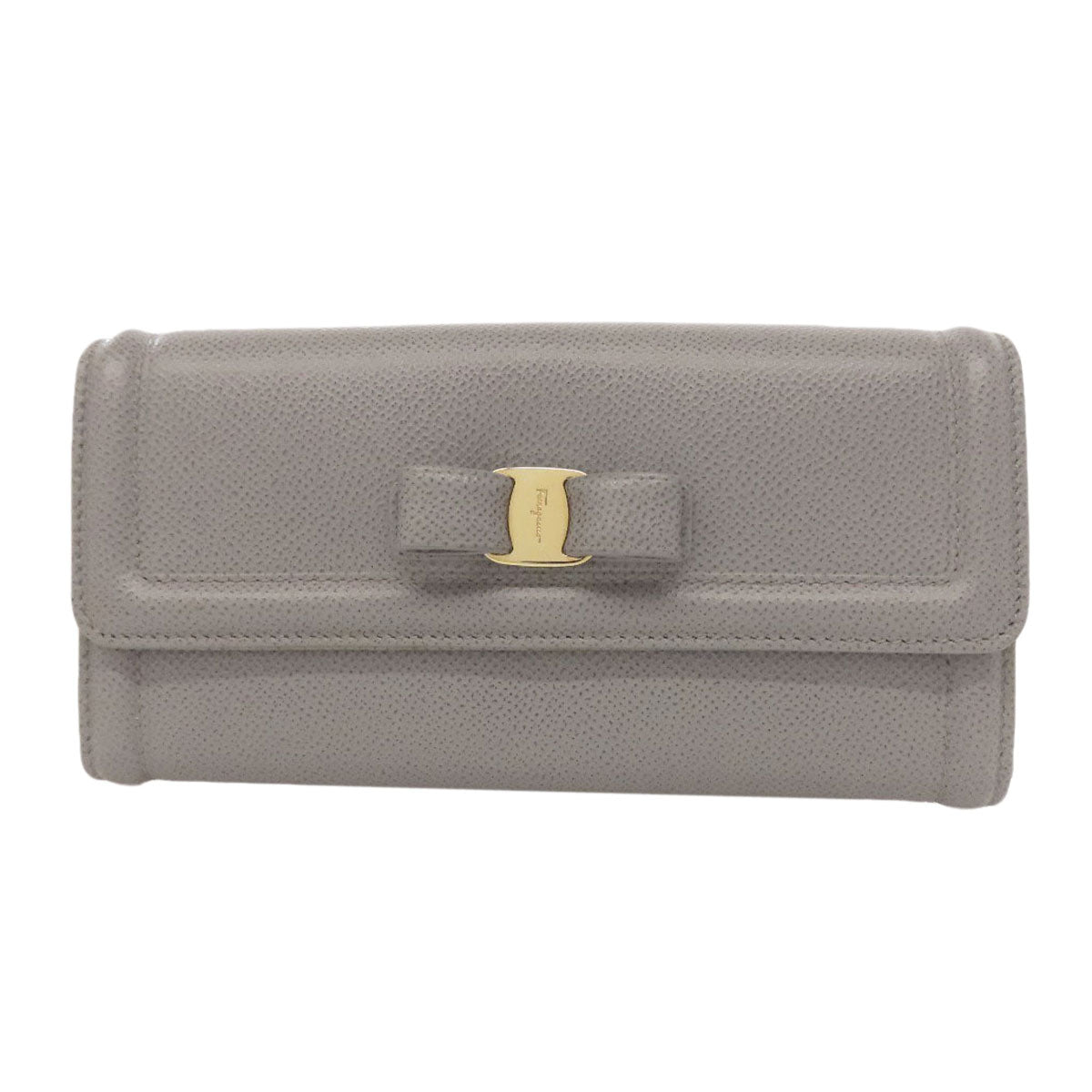 Salvatore Ferragamo Vara ribbon Long wallet (with coin pocket) Leather Ladies [Used]