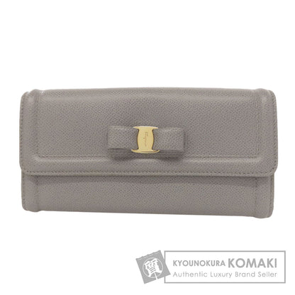 Salvatore Ferragamo Vara ribbon Long wallet (with coin pocket) Leather Ladies [Used]