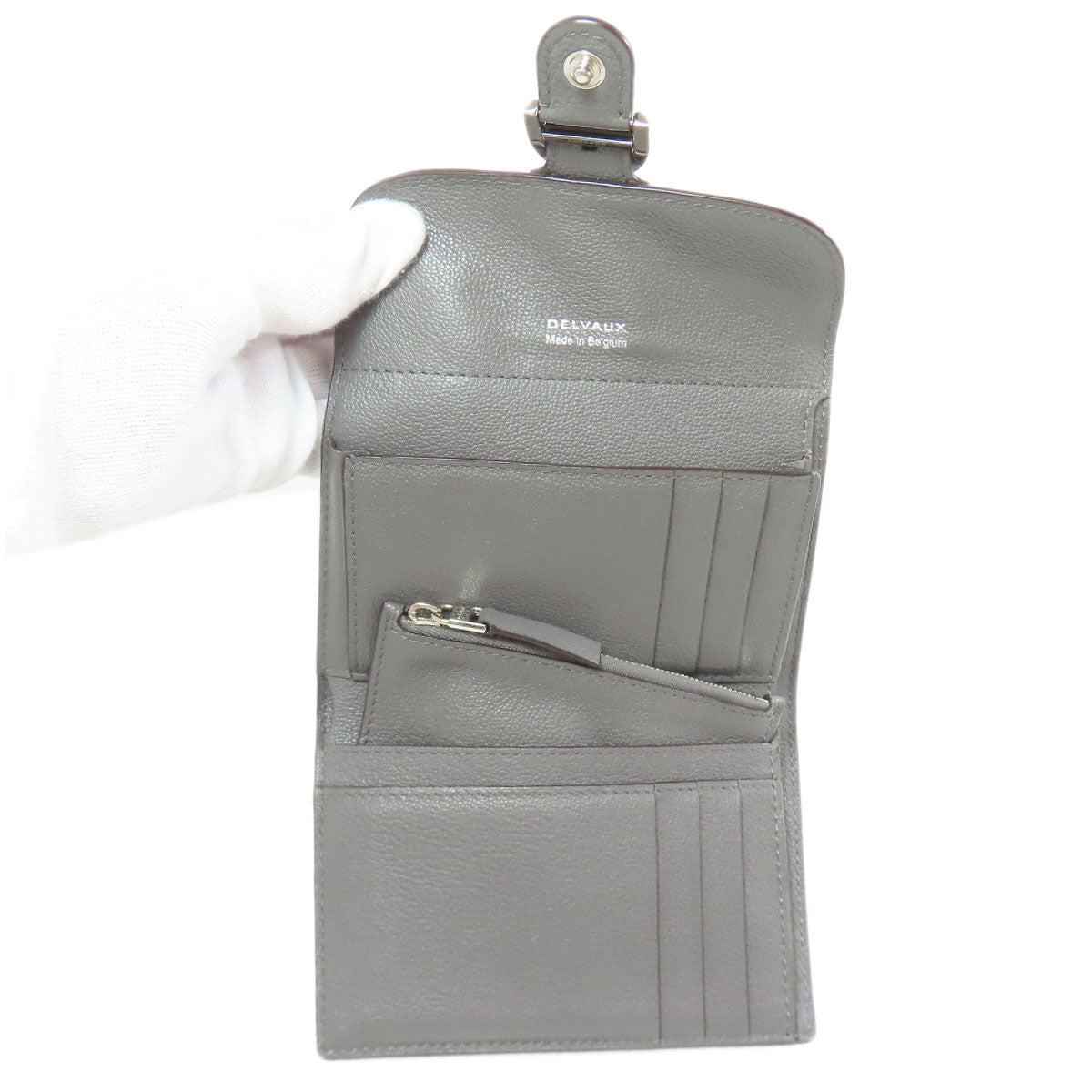 DELVAUX Brillon Compact Wallet Bifold Wallet with Coin Pocket Calf Ladies [Used]