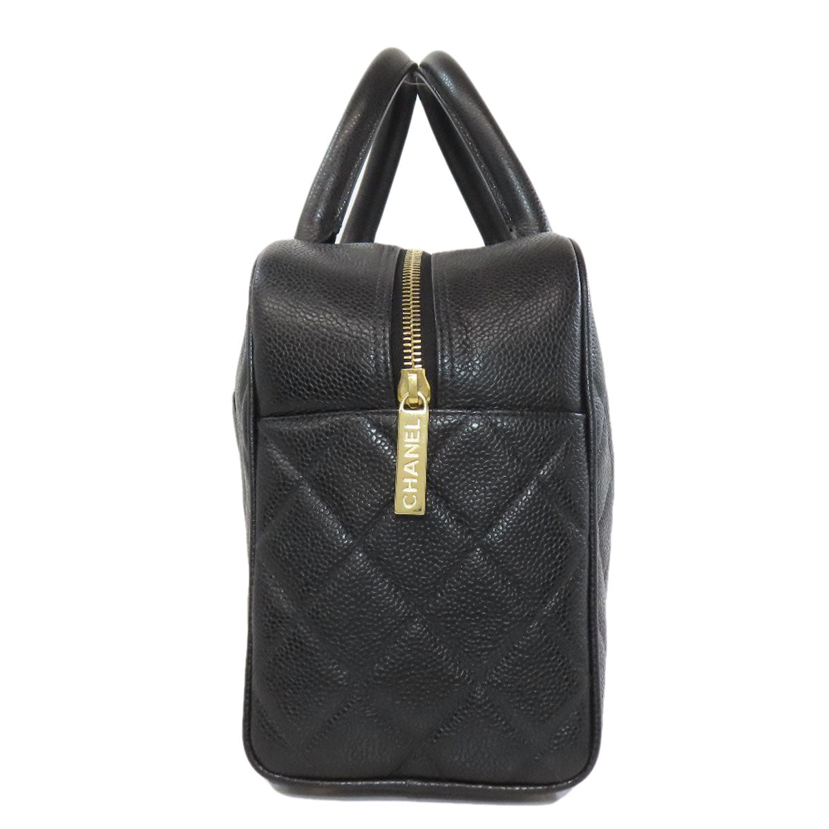 CHANEL Matelasse COCO Mark GoldHardware Boston bag Grained Calfskin Skin Ladies [Used]