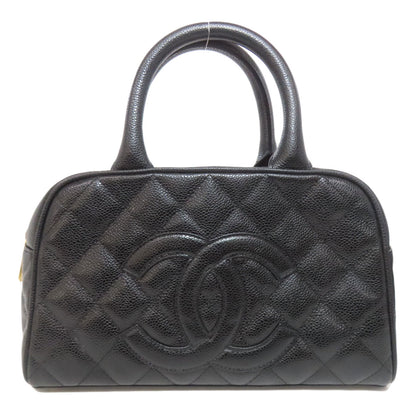 CHANEL Mini Boston Bag Matelasse Gold Hardware Boston bag Grained Calfskin Skin Ladies [Used]