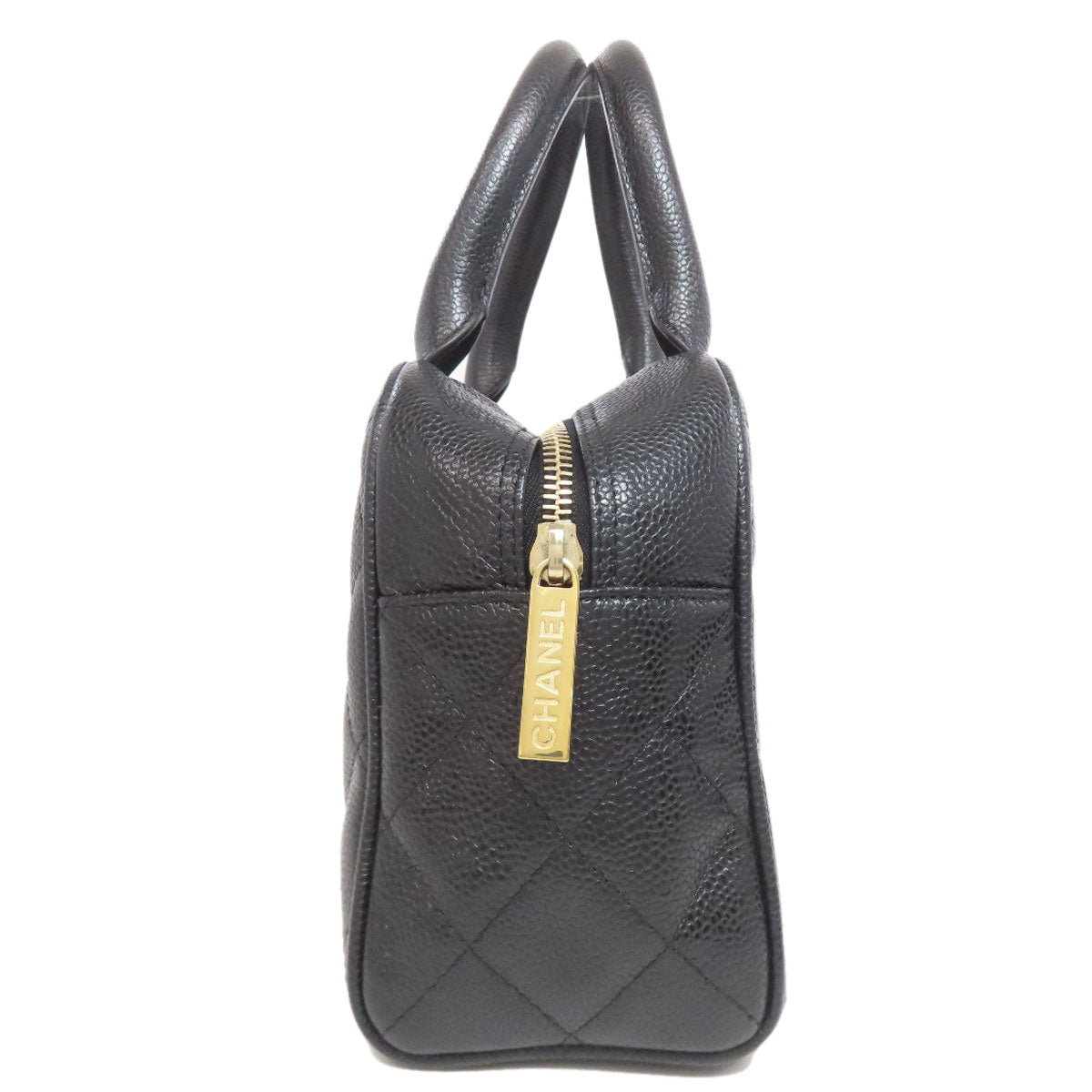 CHANEL Mini Boston Bag Matelasse Gold Hardware Boston bag Grained Calfskin Skin Ladies [Used]