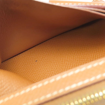 HERMES Bearn Compact Gold GoldHardware Bifold Wallet with Coin Pocket Epsom Ladies [Used]