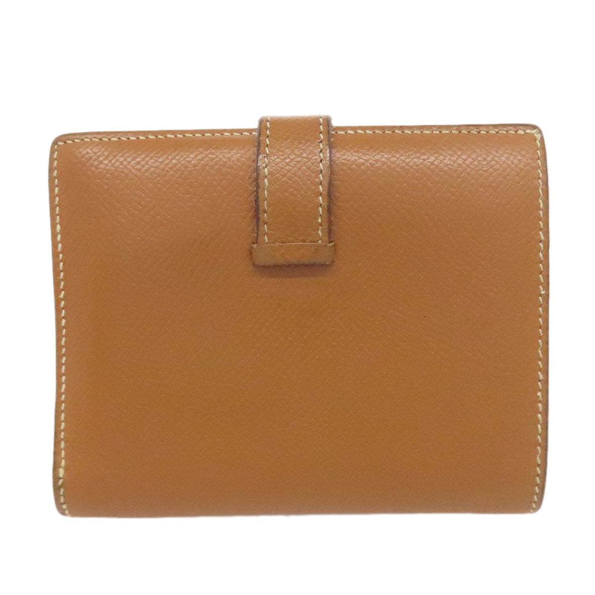 HERMES Bearn Compact Gold GoldHardware Bifold Wallet with Coin Pocket Epsom Ladies [Used]