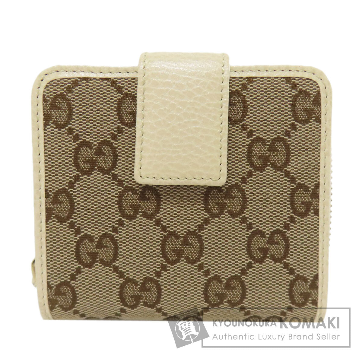 GUCCI 346056 Outlet GG Bifold Wallet with Coin Pocket Canvas CalfLadies [Used]