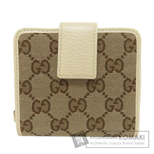 GUCCI 346056 Outlet GG Bifold Wallet with Coin Pocket Canvas CalfLadies [Used]