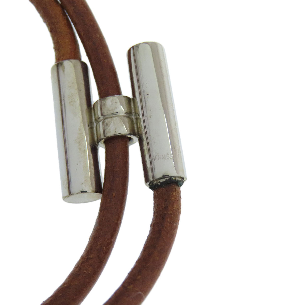 HERMES Tourni Bracelet Metal LeatherLadies [Used]