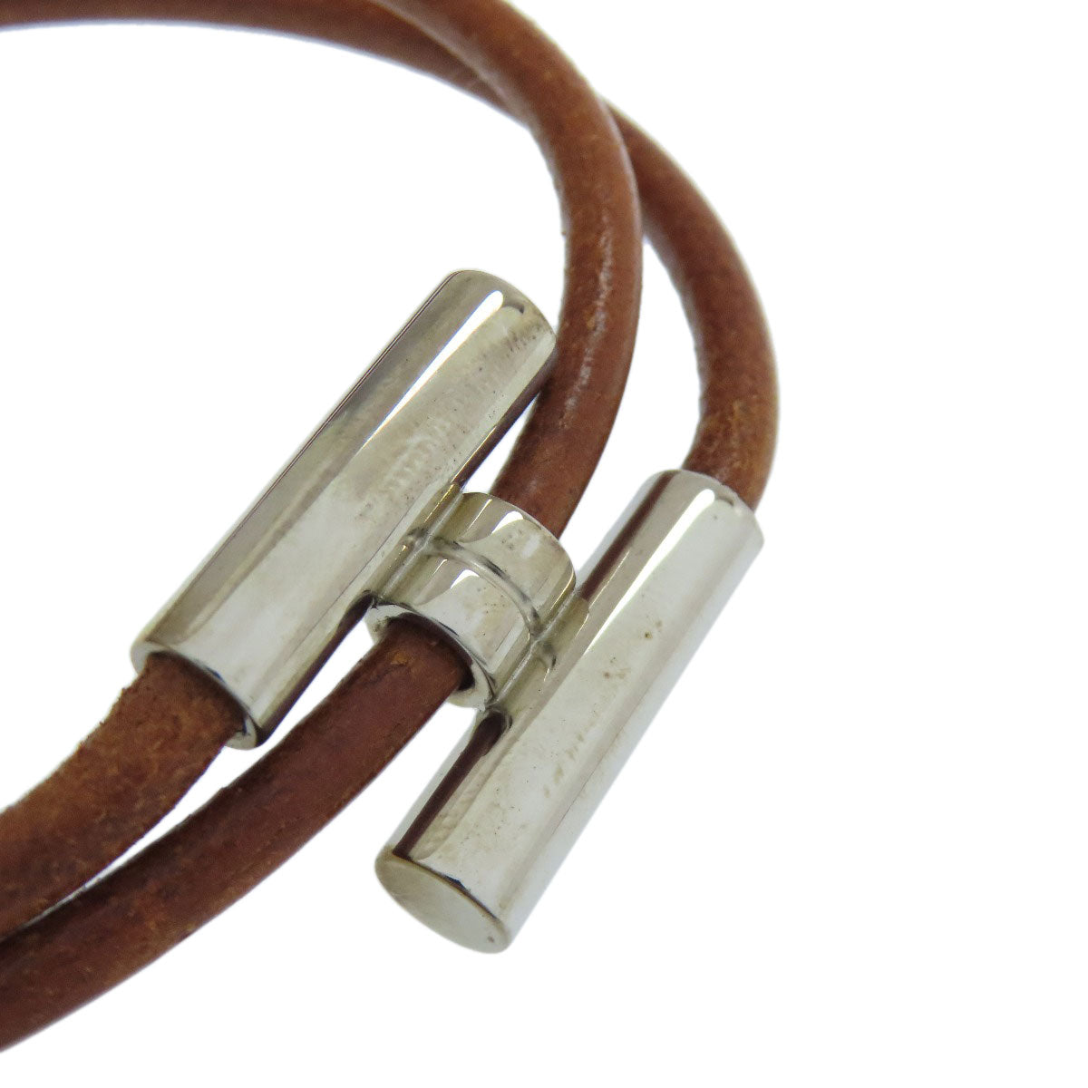 HERMES Tourni Bracelet Metal LeatherLadies [Used]