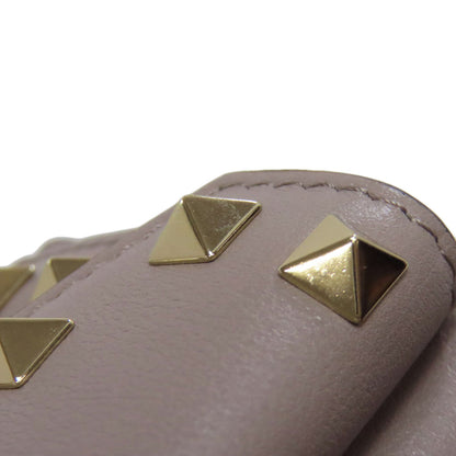 VALENTINO Compact wallet studs Bifold Wallet with Coin Pocket Leather Ladies [Used]