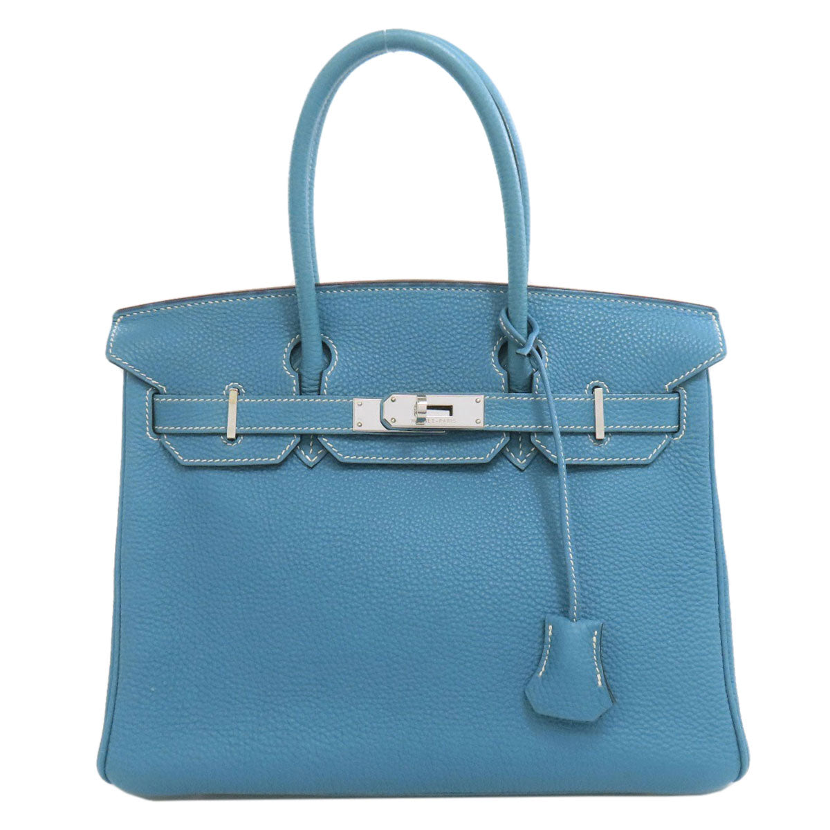 HERMES Birkin 30 Blue Gene SilverHardware Handbag Togo Ladies [Used]