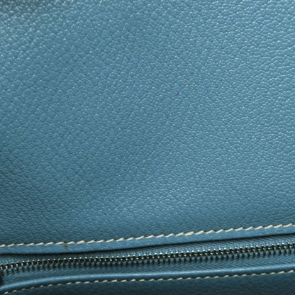 HERMES Birkin 30 Blue Gene SilverHardware Handbag Togo Ladies [Used]