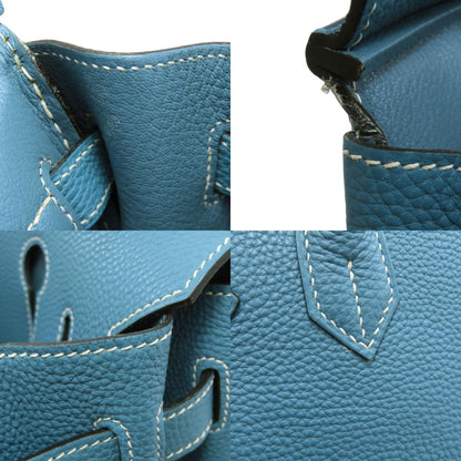 HERMES Birkin 30 Blue Gene SilverHardware Handbag Togo Ladies [Used]