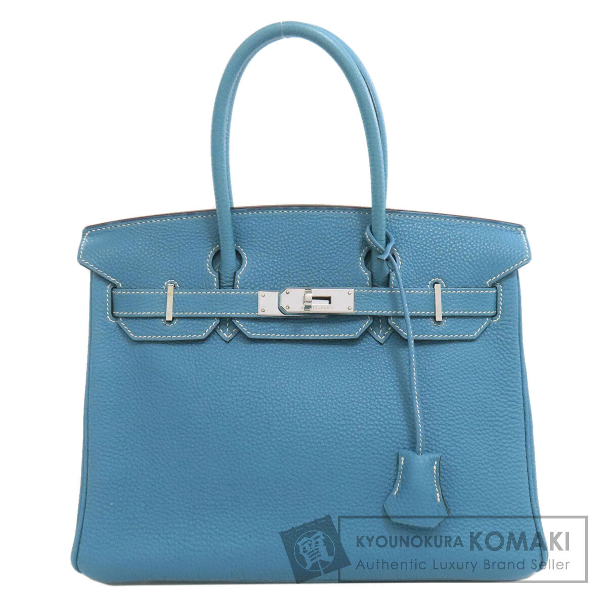 HERMES Birkin 30 Blue Gene SilverHardware Handbag Togo Ladies [Used]