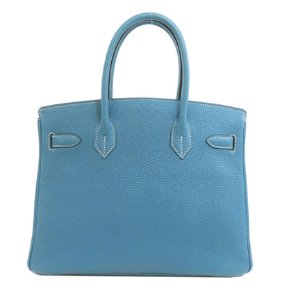 HERMES Birkin 30 Blue Gene SilverHardware Handbag Togo Ladies [Used]