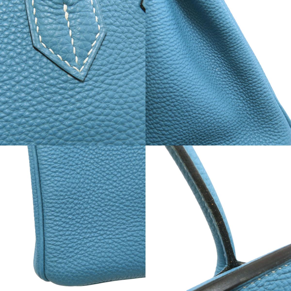 HERMES Birkin 30 Blue Gene SilverHardware Handbag Togo Ladies [Used]