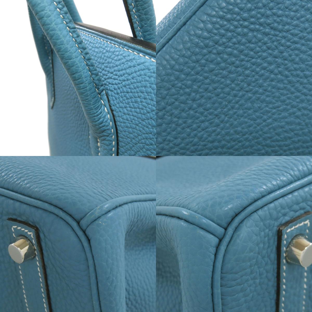 HERMES Birkin 30 Blue Gene SilverHardware Handbag Togo Ladies [Used]