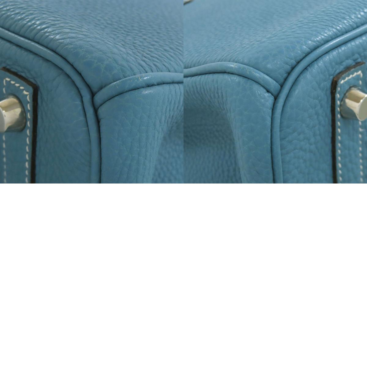 HERMES Birkin 30 Blue Gene SilverHardware Handbag Togo Ladies [Used]